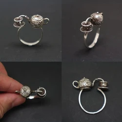 Vintage Creative Personalized Teapot Teacup Ring Men Women Hip Hop Rock Party Jewelry Gift Accessories