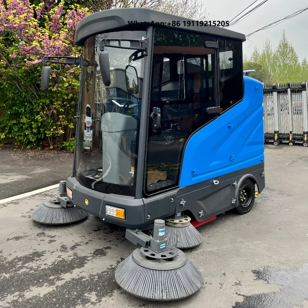 High Efficiency Ride on Road Street Leaf Collecting Scrubber Machine Industrial Electric Battery Floor Sweeper