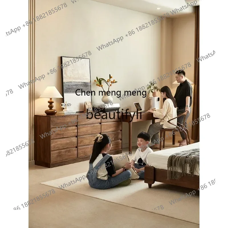 M182 1North American black walnut locker solid wood storage cabinet living room twelve chest cabinetQ