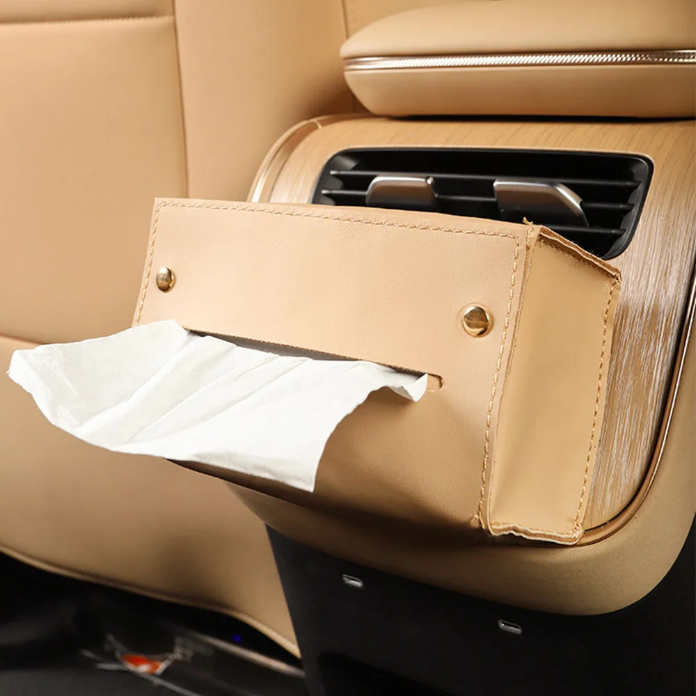 

For EXLANTIX ET EXEED STERRA ET 2024 2025 Rear Air Vent Tissue Bag Car Accessories Original Car Color Leather Tissue Box