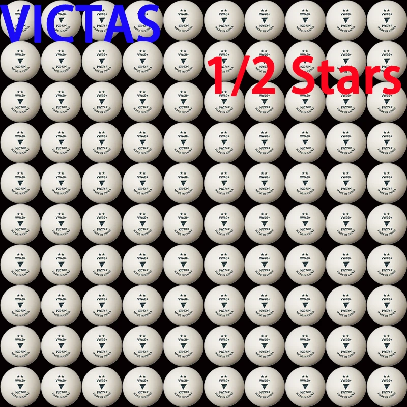 

100 PCS1/2 Satr VICTAS Table Tennis Balls 40+ ABS New Material White Ping Pong Balls for Competition Training Table Tennis Balls