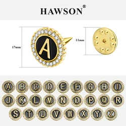 Hawson Men's Personalised Initials Lapel Pins,Brooch Pin Tie Tacks for Suits Neckties & Hats,Men's and Women's Brooch