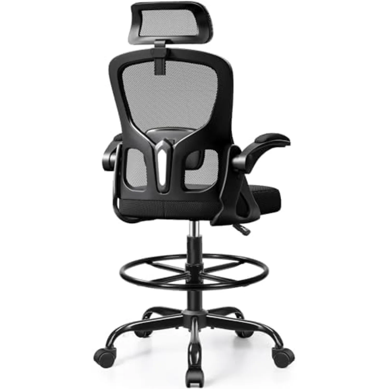 Drafting Chair, Tall Office Chair for Standing Desk, Ergonomic High Back with Headrest, Lumbar Support, Foot Ring and