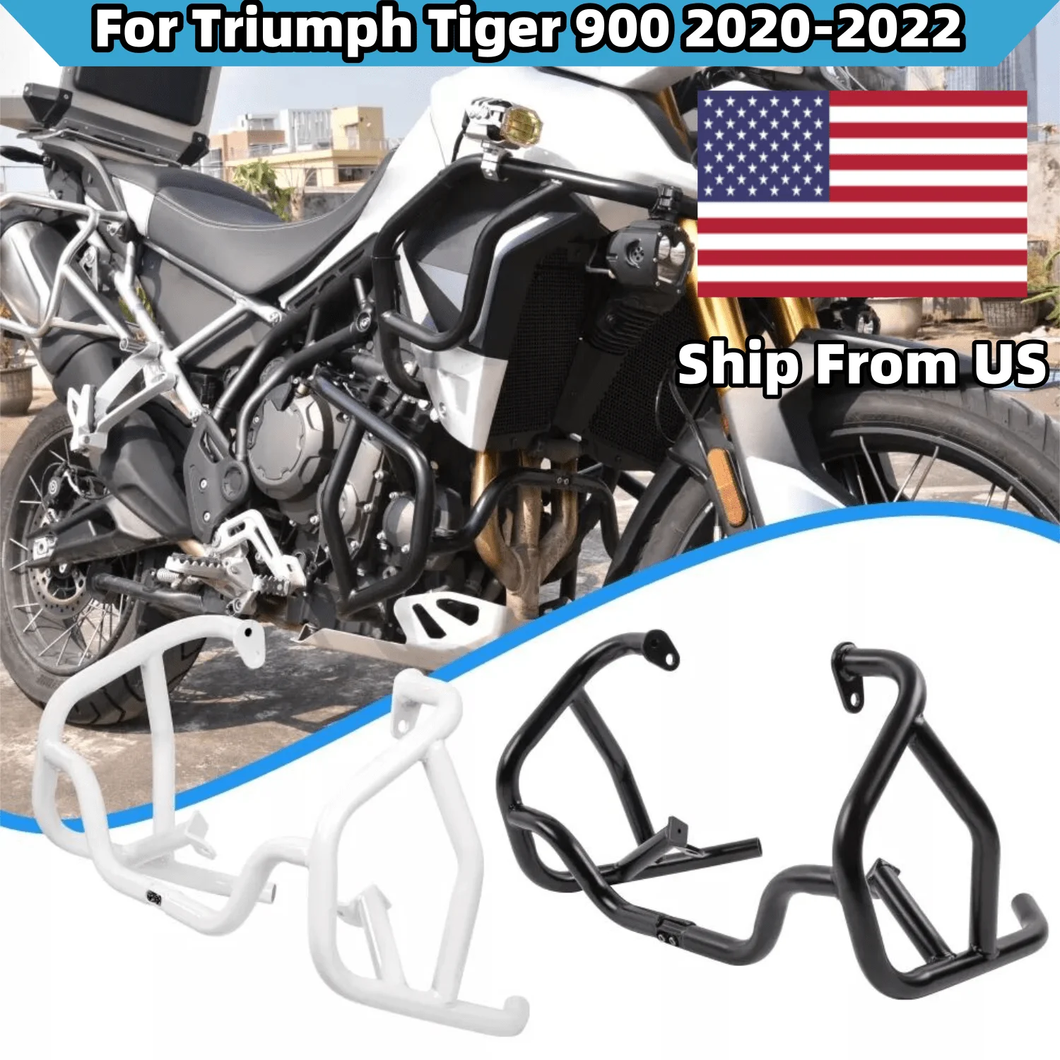 Motorcycle Engine Highway Guard Crash Bar Lower Bumper Frame Protection For Triumph Tiger 900 2020 2021 2022 All Model