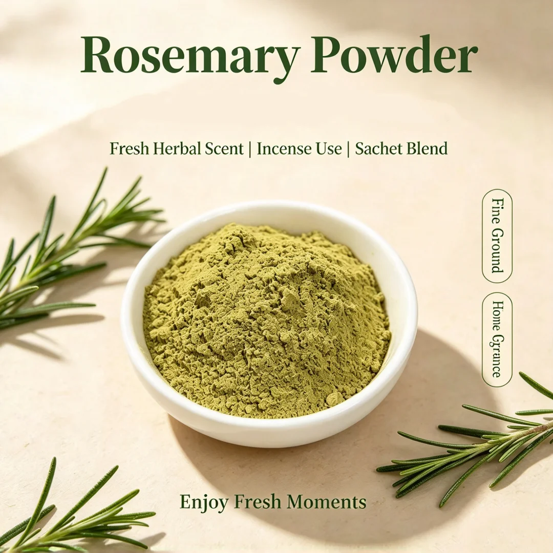 Rosemary Incense Powder Pure Herbal Fine Ground Powder No Additives for DIY Incense Seal Home Fragrance Meditation Zen Ritual