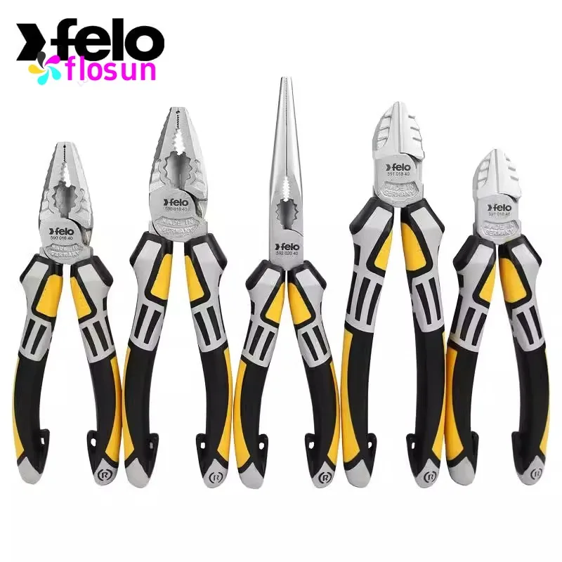 مجموعة كماشة مطلية بالكروم من FELO - كماشة إبرة دقيقة متينة وغير جهد، قطري، كماشة قفل لتحسين أداء القبضة #1