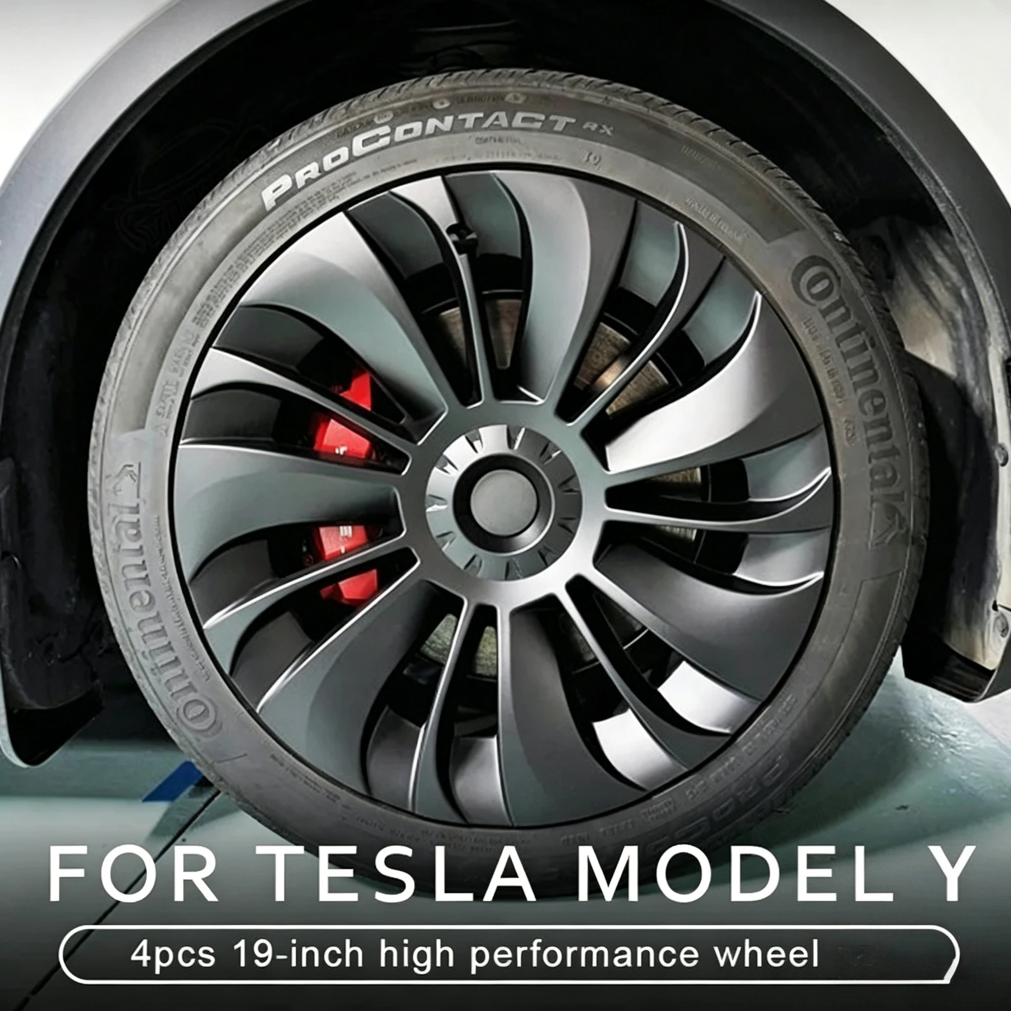 4 Stück für Tesla Model Y 2018-2024 19 Zoll Vollfelgen-Radnabenkappen Performance-Ersatzzubehör Auto-Außenteile