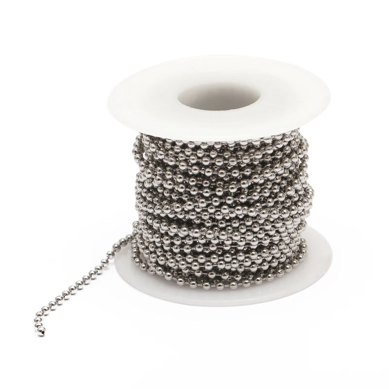10meters/roll 1.5/2/2.4mm Beaded Ball Stainless Steel Chain Bulk Chains for DIY Necklaces Bracelet Keychain Jewelry Making