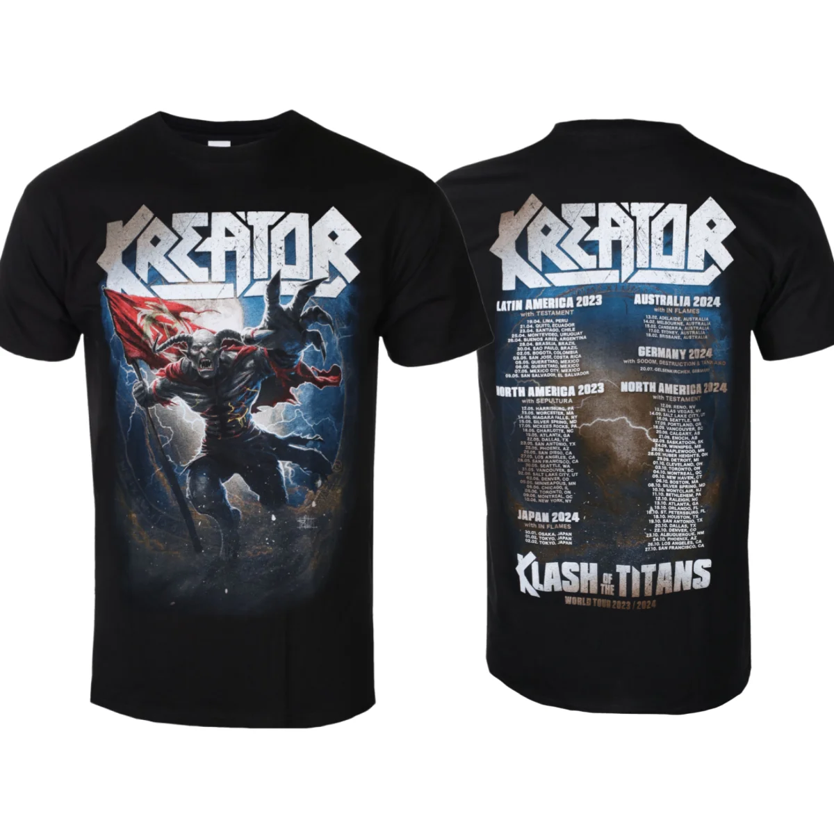 Kreator Klash World Tour Artistic Patterns Summer Fashion T-Shirt Men Women Cotton T-shirt Casual Street Classic Band T-shirt