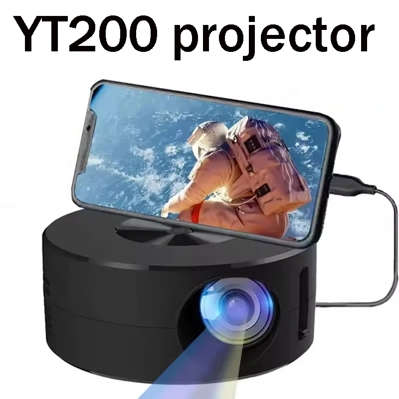 Projector YT200 HD Home Projector LCD Mini Portable Mobile Phone Same Screen Projection Home Cinema PK HY300 Pro Projetor