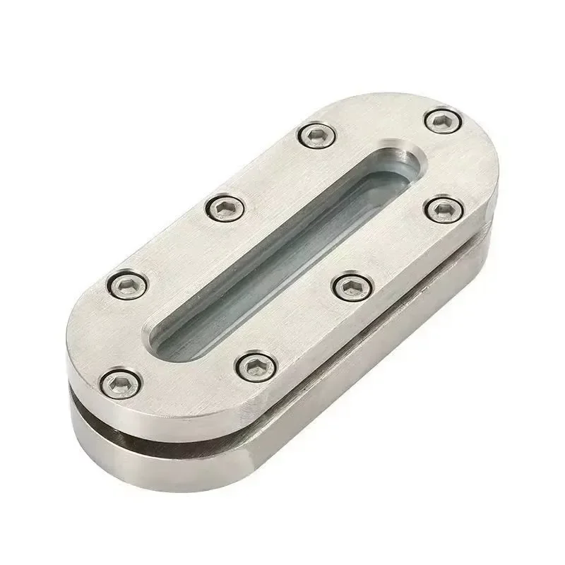 304 Stainless Steel Flanged Oval Sight Glass Long Strip Viewing Window for Industrial Tank Vessel Pressure Boiler Pipeline