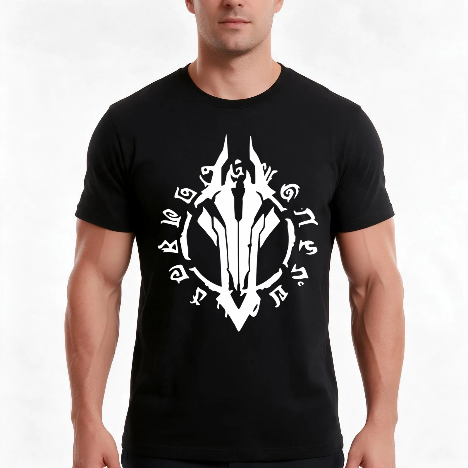 Darksiders Rune White T-Shirt, Summer Casual Cotton Tee, Oversized Streetwear Tops, Vintage Graphic Print, Unisex Men Women