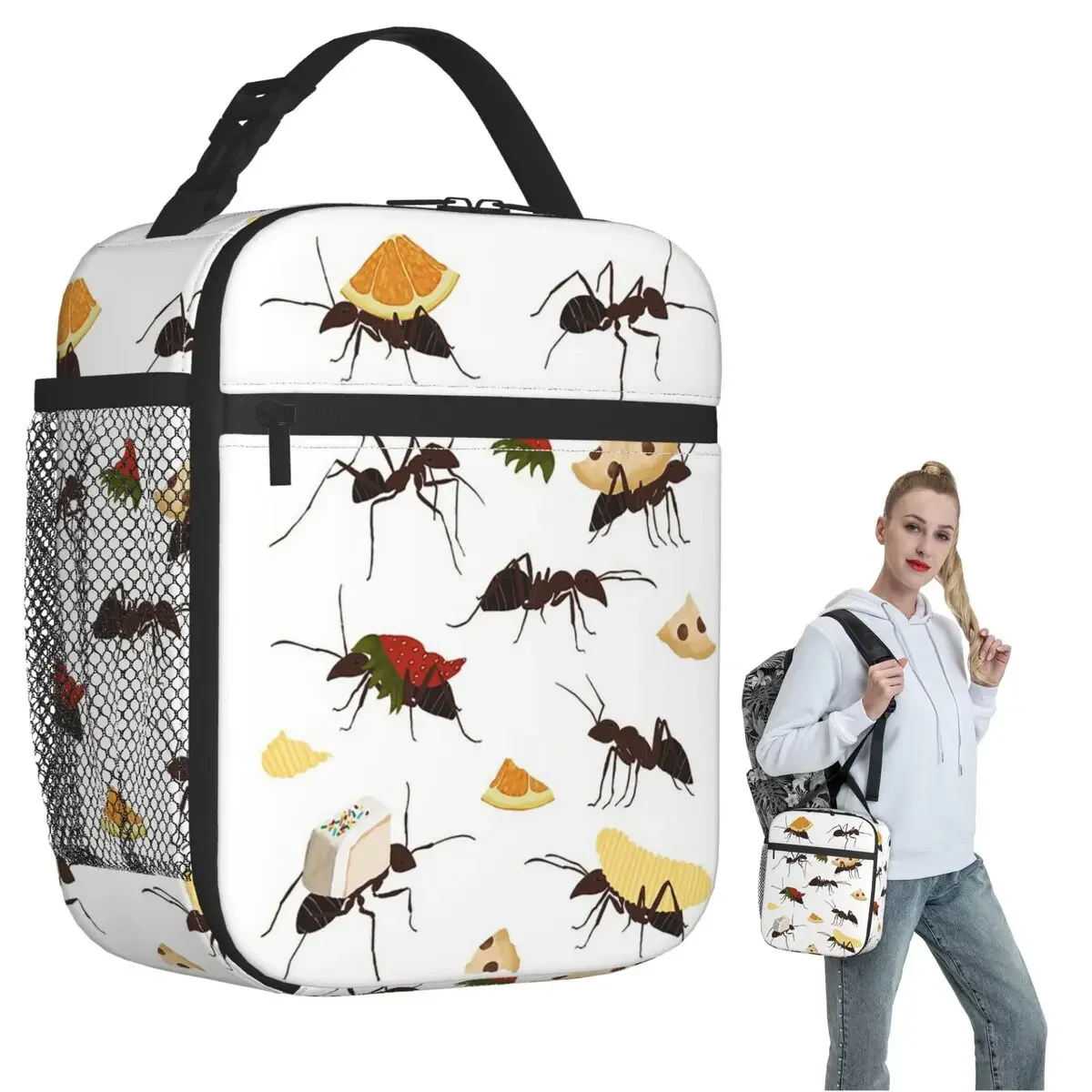 Ants Carrying Snacks Insulated Lunch Bag for Women Children Portable Food Boxes Thermal Lunch Box Tote