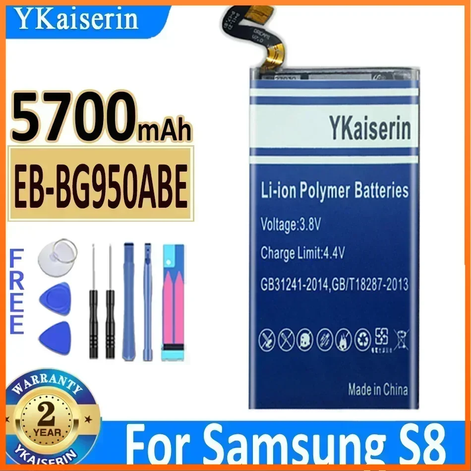 YKaiserin EB-BG950ABE Battery for Samsung GALAXY S8 SM-G9508 G9508 G9500 G950U SM-G G Project Dream 5700mAh Batteries Free Tools