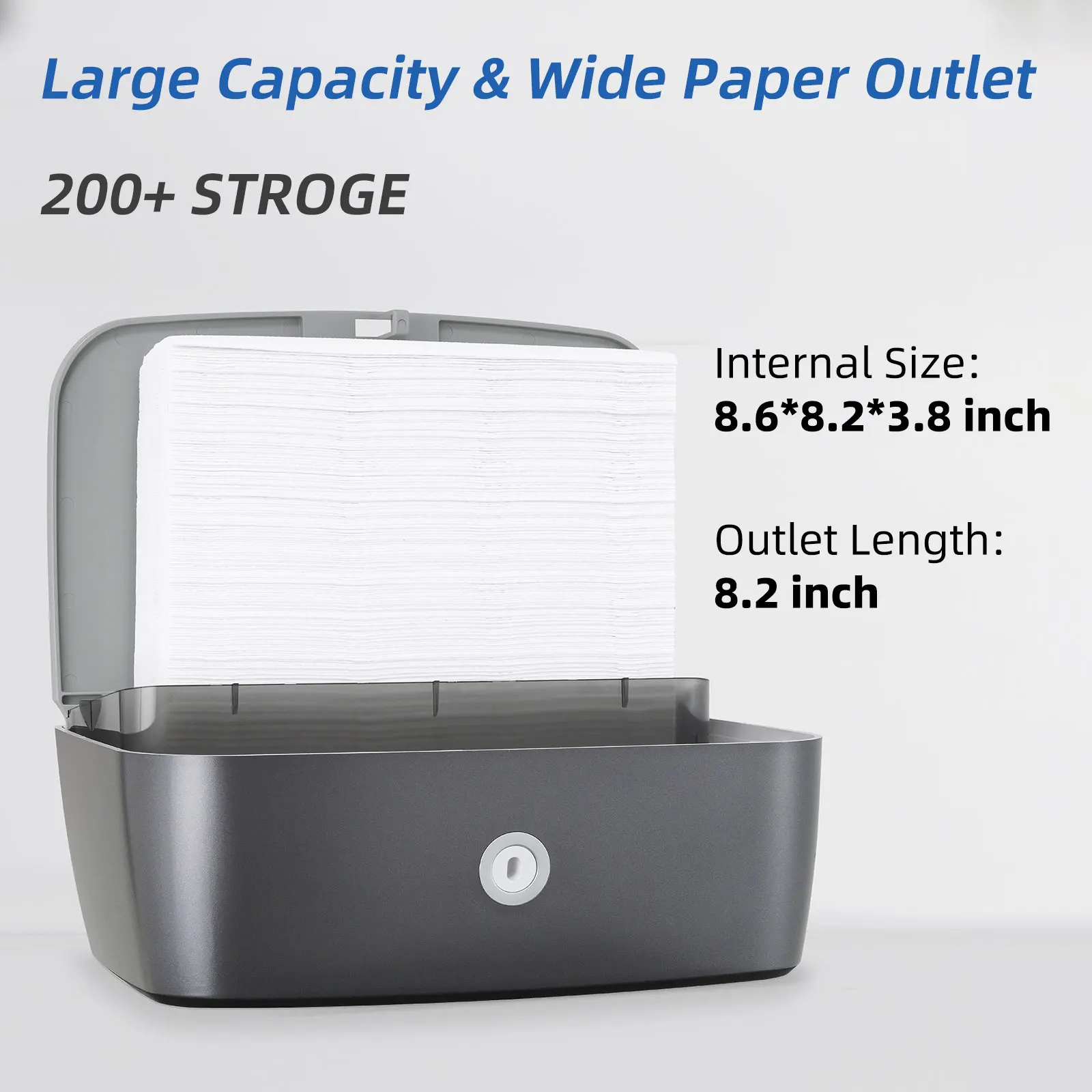 Paper Towel Dispenser, Multifold, Trifold C Fold, Commercial Hand Towel Dispenser, Adhesive, No Drilling, Bathroom Tissue Dispen