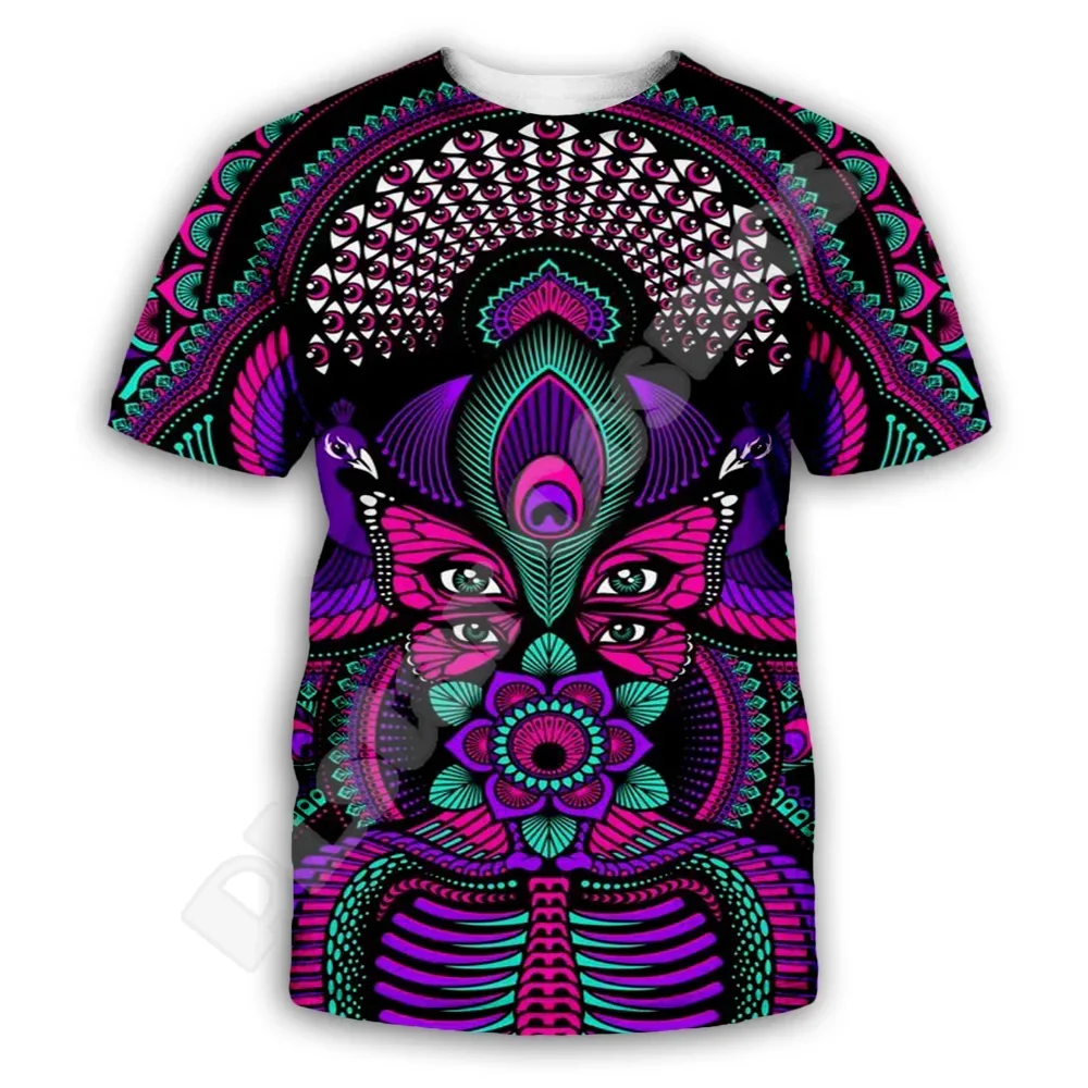 NewFashion Trippy Buddha Mandala Psychedelic Colorful Retro 3DPrint Summer Harajuku Casual Funny Tee T-Shirts Short Sleeves AK5