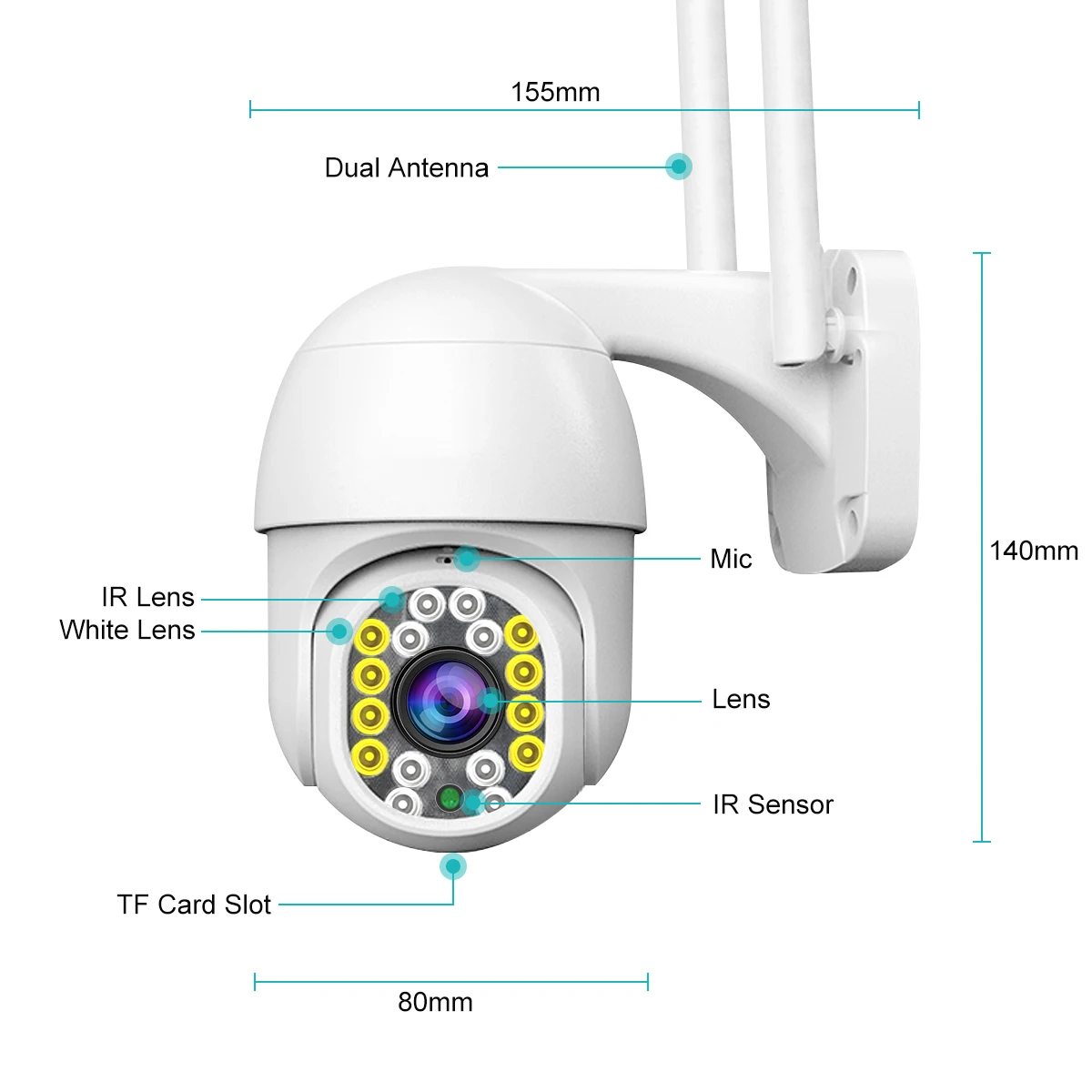 2mp 1080p yoosee app dupla fonte de luz cor cheia sem fio ptz ip dome câmera ai detecção humanóide segurança em casa cctv monitor