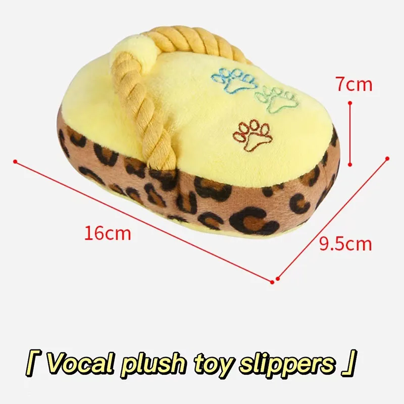 

Pet Dog Toys Plush Slippers Bite Shoe Shape Small Medium-Sized Dog Outdoor Training Cat Relieve Anxiety Suministros Para Perros