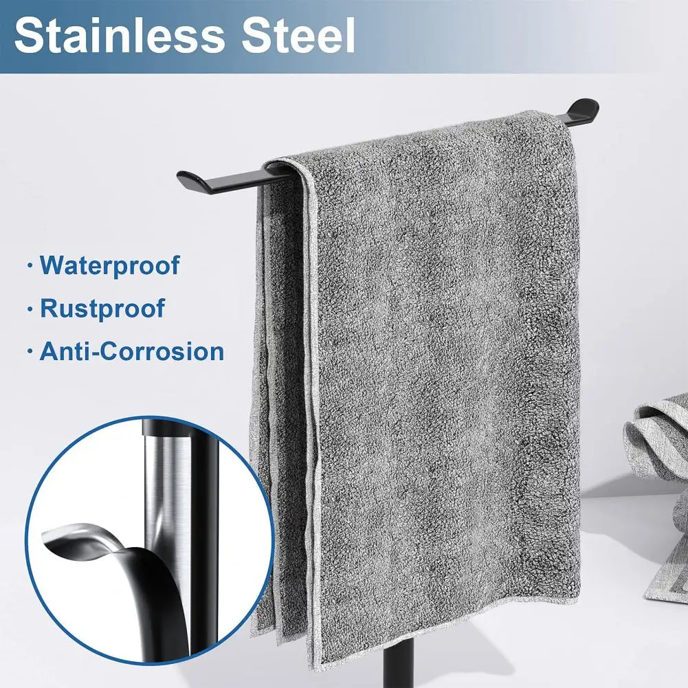 Vertical Towel Rack Bathroom Countertop Towel Holder Stand Easy Install Multi-purpose T-shape Hand Towel Rack with for Bath