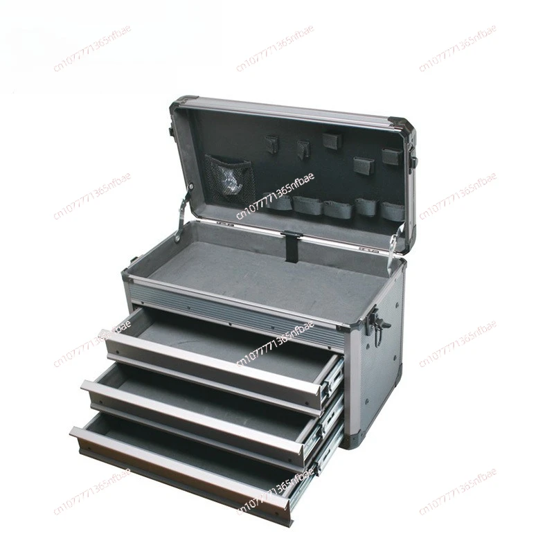 

Dark gray heavy duty durable aluminum toolbox/multi-layer large capacity, aluminum alloy drawer box