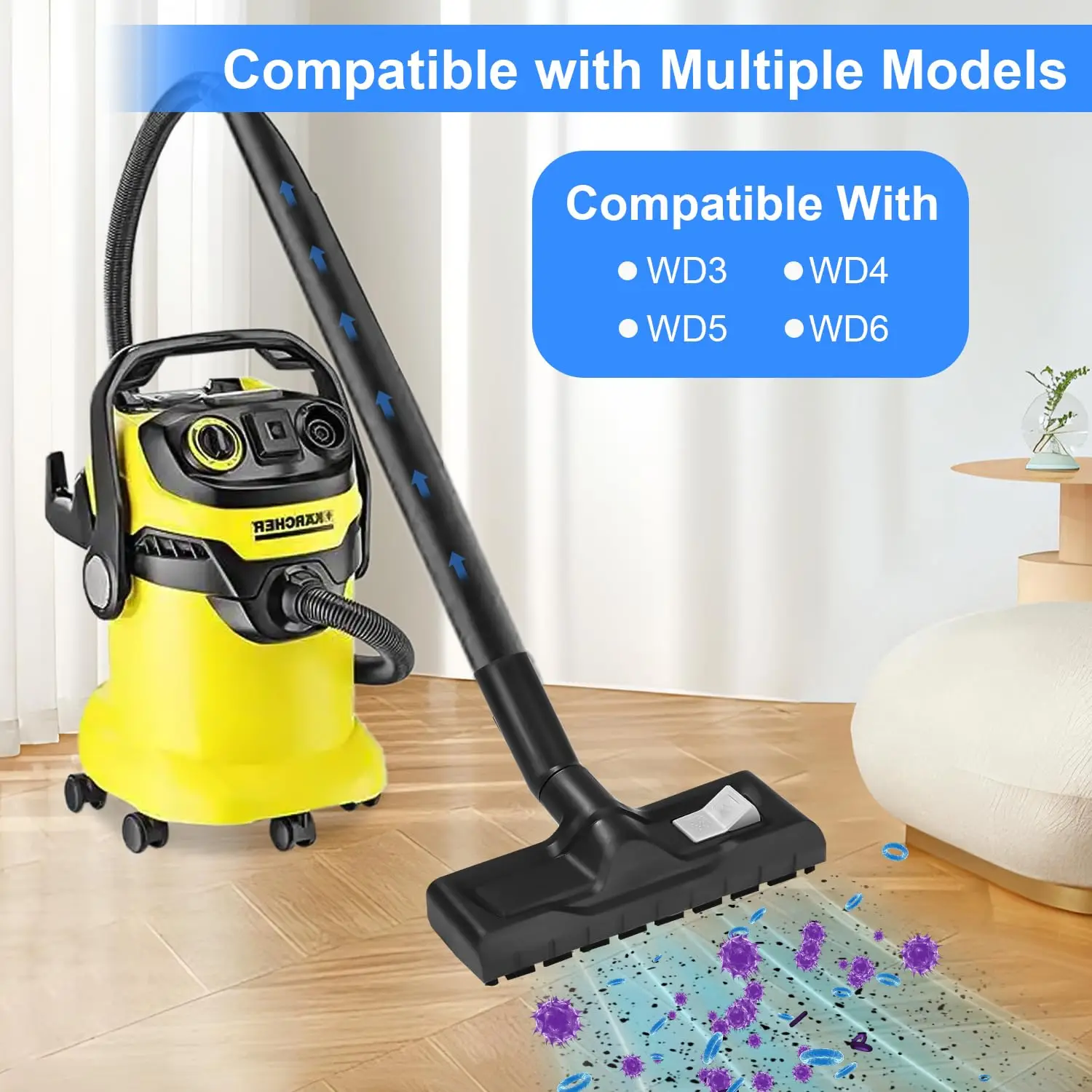 ملحقات فوهة الشفط الجاف لفوهة الأرضية البديلة للمكنسة الكهربائية Karcher WD5، WD6، WD3، WD4 #6