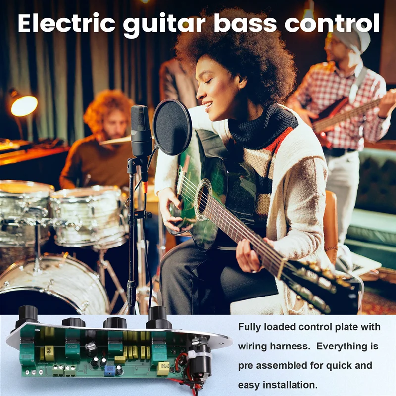 ABUS-กีตาร์เบสควบคุมแผ่นควบคุมกีต้าไฟฟ้า Pre Wired แผ่นควบคุมอุปกรณ์สวิทช์แบบมีสายเครื่องมือ