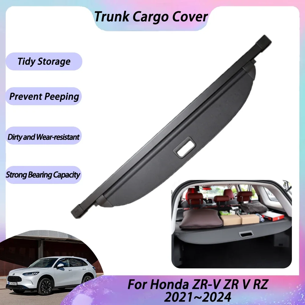 Trunk Cargo Cover For Honda ZR-V ZR HR V RZ 2021 2022 2023 2024 Rear Tray Luggage Security  Curtain Partition Privacy Accessorie