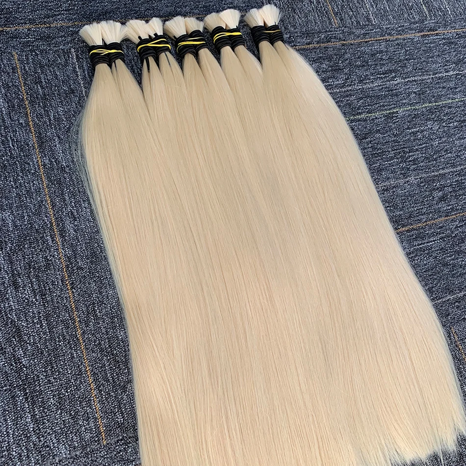 12a Virgin 100% 613 Blonde Bone Straight Human Hair Bulk For Braiding Extensiones Cabelo Humano Weaving Unprocessed No Bulk Hair