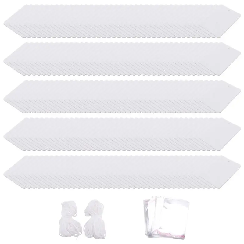 

200 PCS Sublimation Air Freshener Sheets Felt Air Freshener Rectangle Fragrant Sheets With Rope White For Car Decoration
