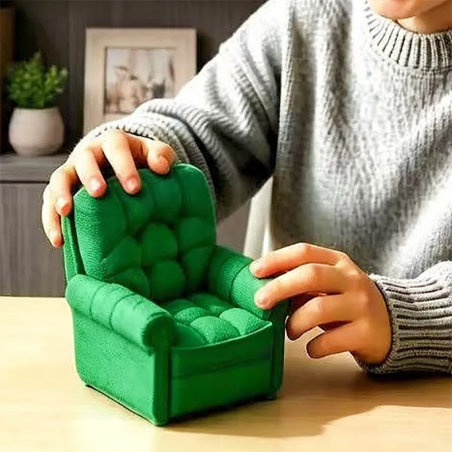 1pc Miniature Sofa Realistic Armchair Furniture for Dollhouse, Doll Accessories, Living Room Decor, Diorama & Pretend Play