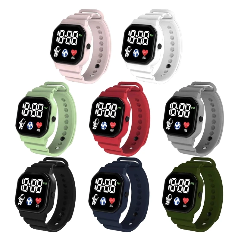 DXAB Soft Electronic Watch LED Display Fashion Watch Waterproof Students Watch Gift