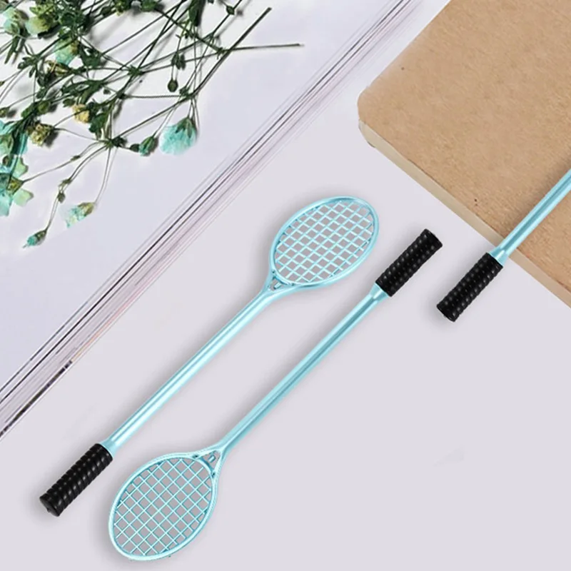 24 Uds pluma de Gel punto de escritura 0,38 Mm papelería creativa Linda raqueta de tenis modelado raqueta de bádminton lápiz lápiz lápiz óptico