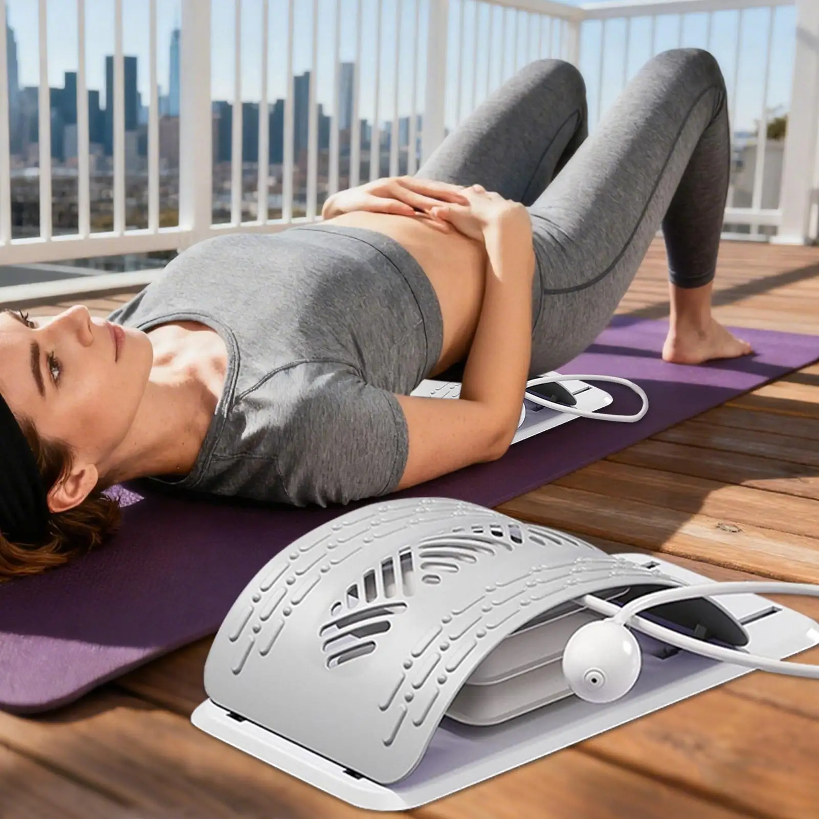 

Lumbar Back Stretcher Ergonomic Back Stretcher For Lower Back Relief Massager Corrector Adjustable Board For Home Offices Cars