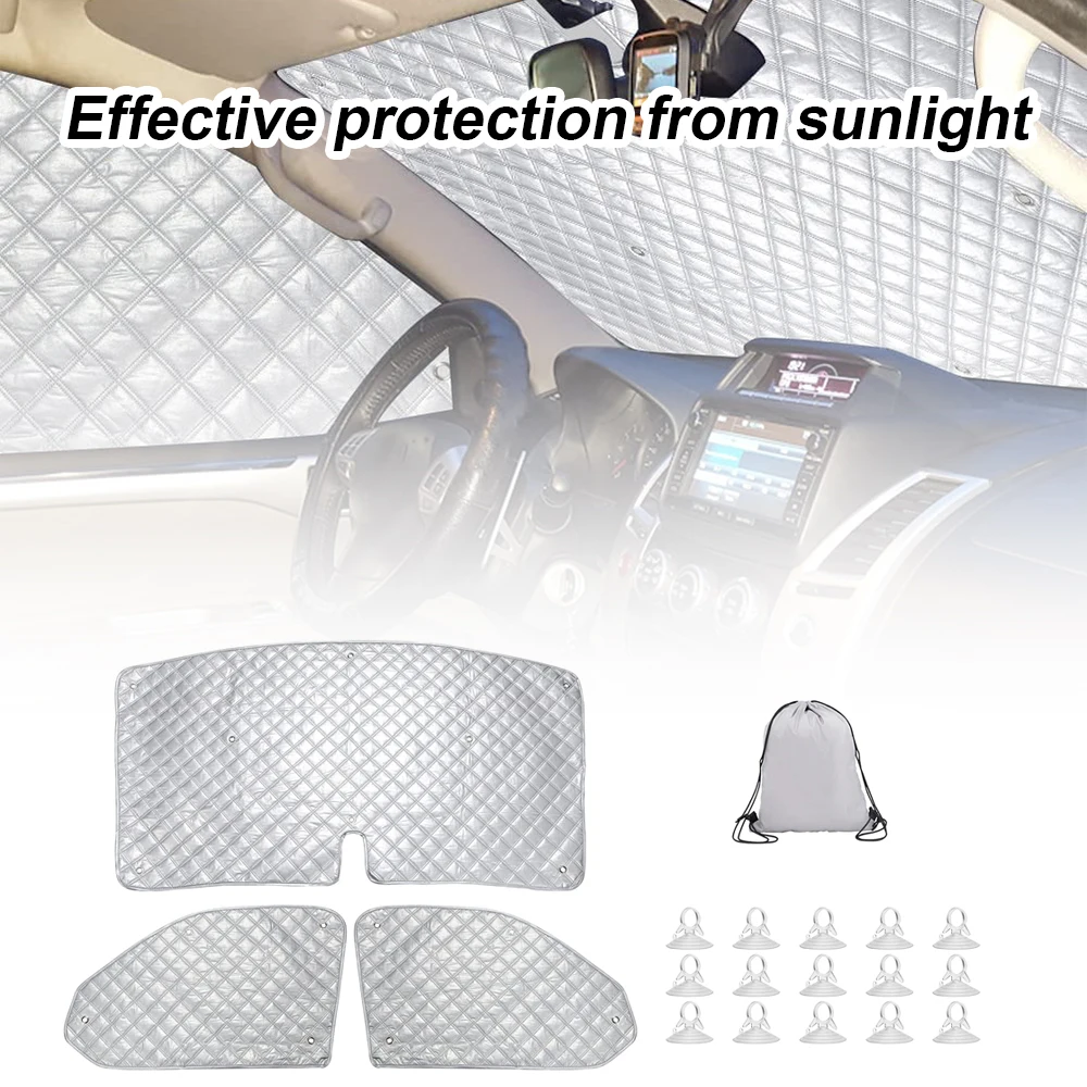 

3pcs/Set Sunshade Set Internal Thermal Blind Window Cover Set For VW T5 T6 Car Accessories Sunshade Windscreen Protection Set