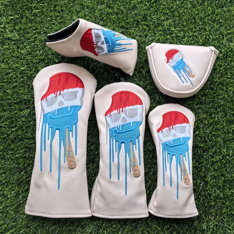 Ice Cream Golf Club Wood Headcovers Driver Fairway Woods Hybrid Cover Golf club head protective sleeveIceIce skeleton