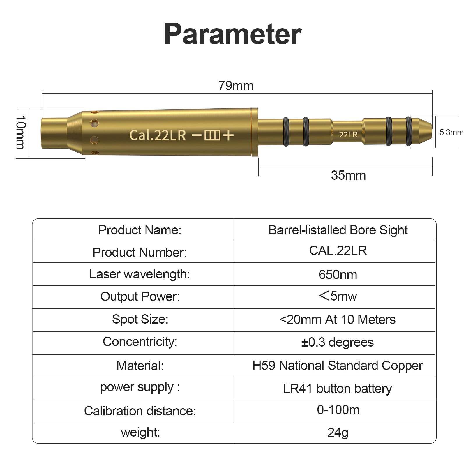 

Cal.22LR красный лазерный тренировочный калибратор для стрельбы, специально предназначенный для конца игрушек-бочонков