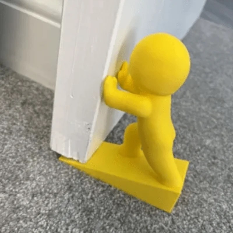 Cartoon Character Doorstop, Solid Weight Anti-Tipping Design, Prevents Door from Closing on Walls, Exquisite Human Sculpture