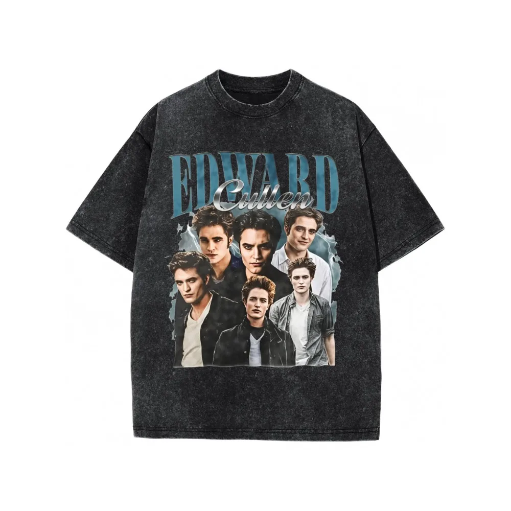 Edward Cullen Pays Tribute To Twilight T-shirt, Washed T-shirt for All Seasons, Suitable for Both Men and Women