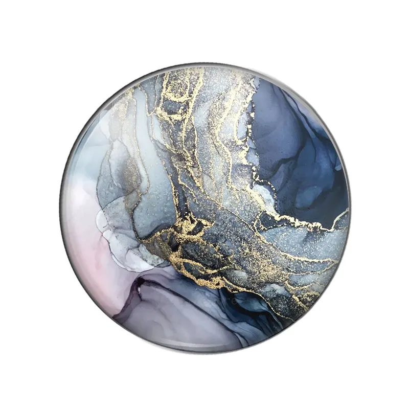 Golden Line Colorful Stone Texture Patterns 12mm/14mm/18mm/20mm/25mm Round photo demo glass cabochon flat back Making findings