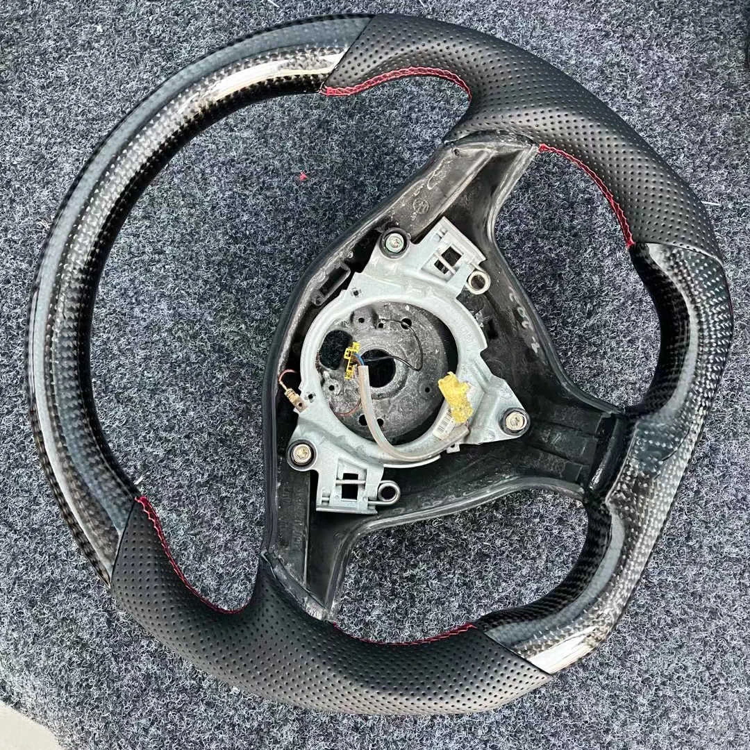 Volante de fibra de carbono Real de repuesto con cuero para VW Volkswagen Golf 4 Mk4 GTI 1997-2002