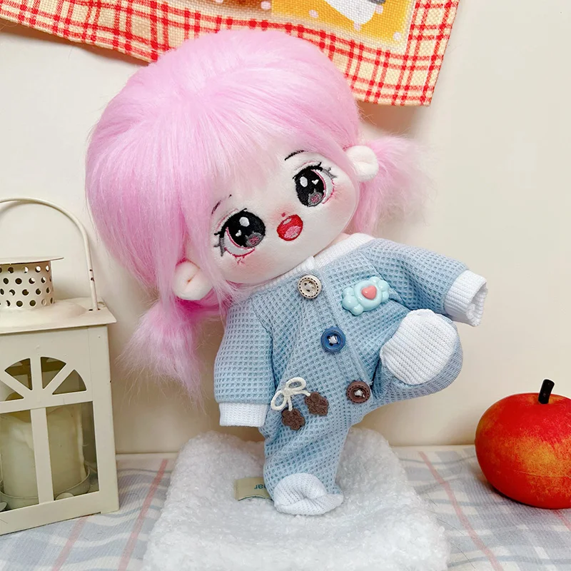 20cm New Kawaii Plush Cotton Doll Idol Stuffed Super Star Figure Dolls No Attribute Fat Body Smile Doll Can Change Clothes Gifts