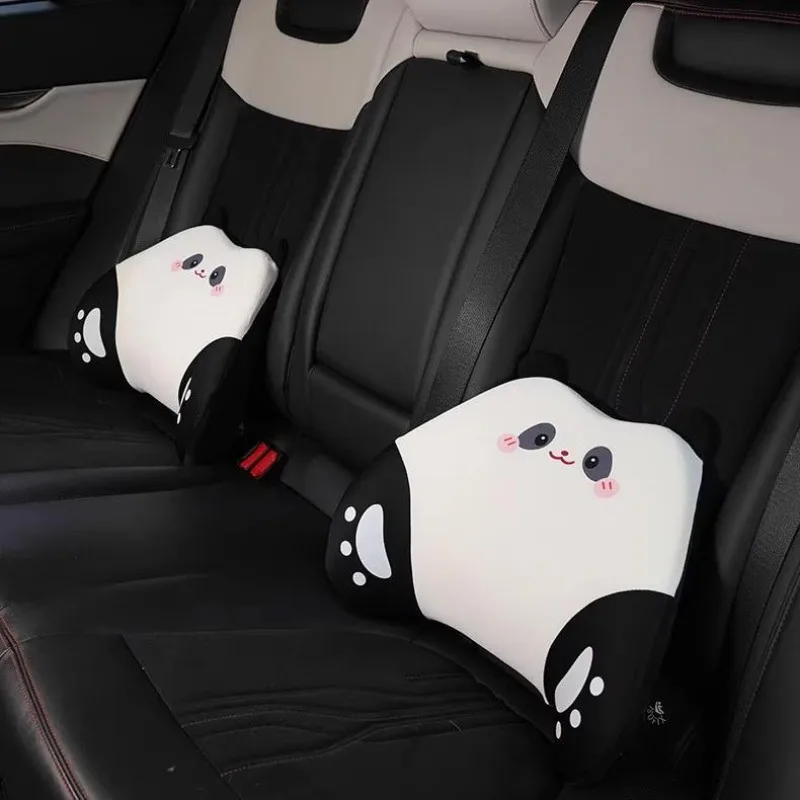 

1/2pc Car Driving Seat Headrest - Memory Foam Cute Panda Neck Pillow, Soft In-Car Support Accessory