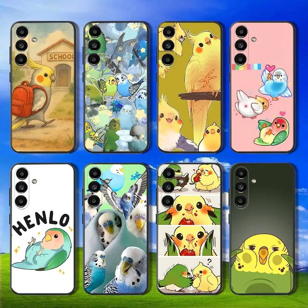 

Phone Case For Samsung Galaxy A13,A21s,A22,A31,A32,A52,A53,A71,A80,Chubby Cockatiel Parrot Bird Soft Black Shell
