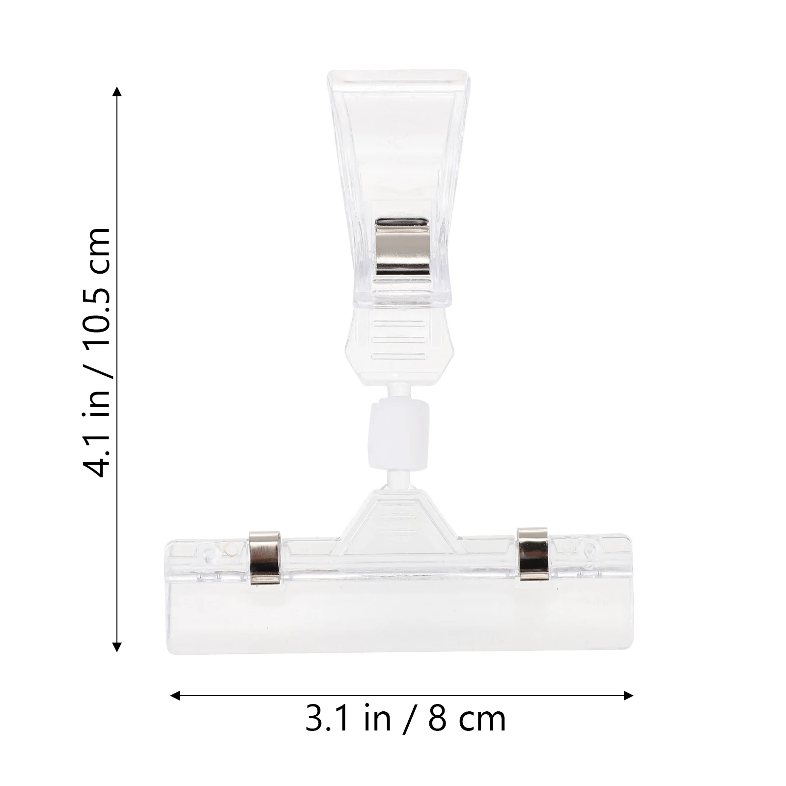 Imagem -02 - Plastic Price Tag Holder Merchandise Clip Etiqueta de Exibição Double Rotatable Sign Swivel Clear Clips 25 Pcs