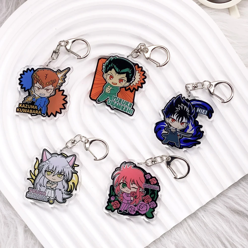 شخصيات أنيمي YuYu Hakusho العصرية سلسلة مفاتيح مصنوعة من الأكريليك اكسسوارات حقيبة سحر الإبداعية على ظهره قلادة كيرينغ هدايا للأصدقاء