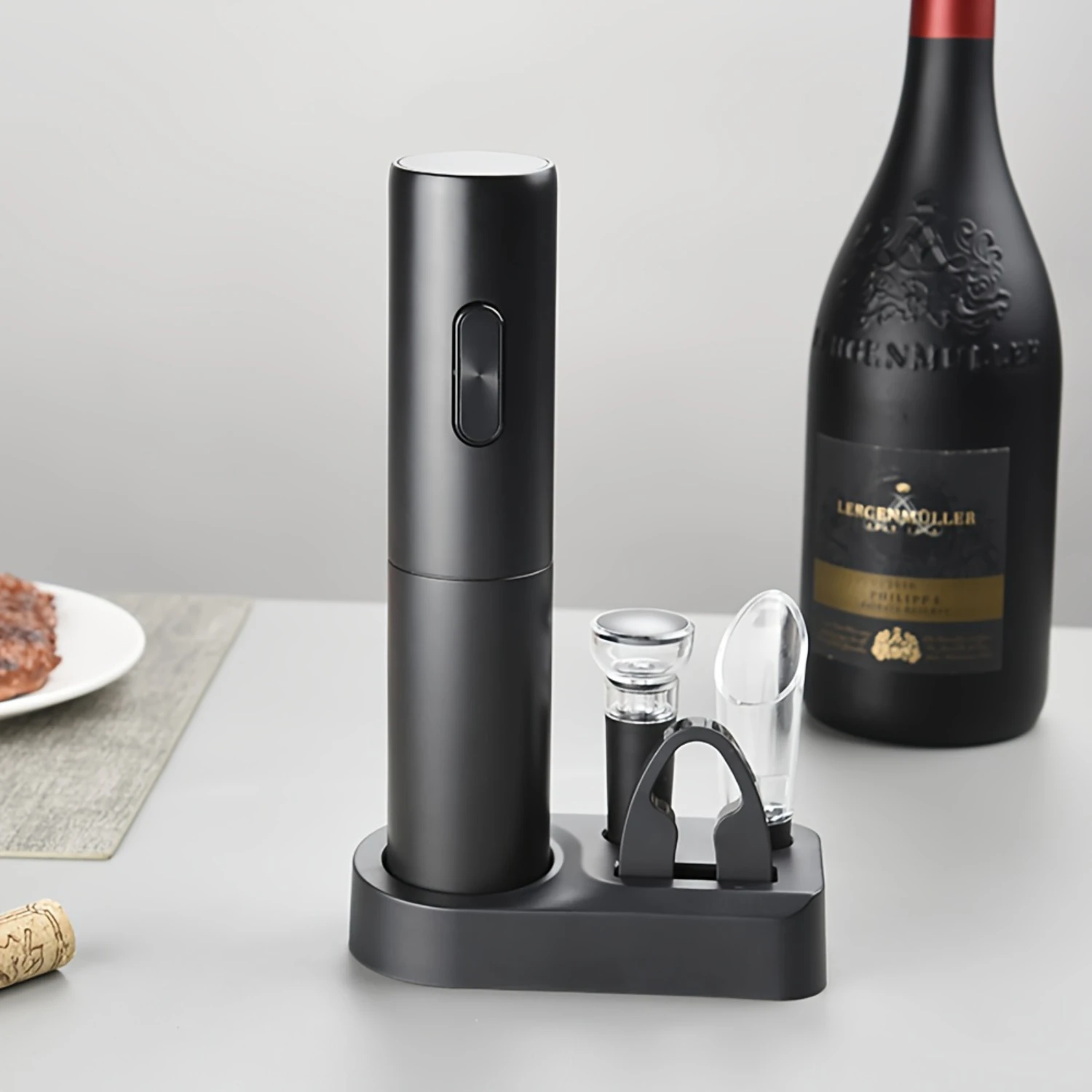 Effortless Wine Opener Set  Battery-Powered Automatic Corkscrew with Foil Cutter - The Perfect Party Companion & Wine Lover Gift