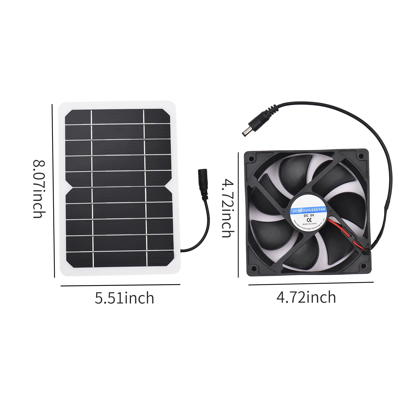 6W 5V Solar Panel with Fan Ventilator Chicken Coops Solar Fan Solar Cell for Dog Chicken House Sheds RV Mini Cooling Ventilator