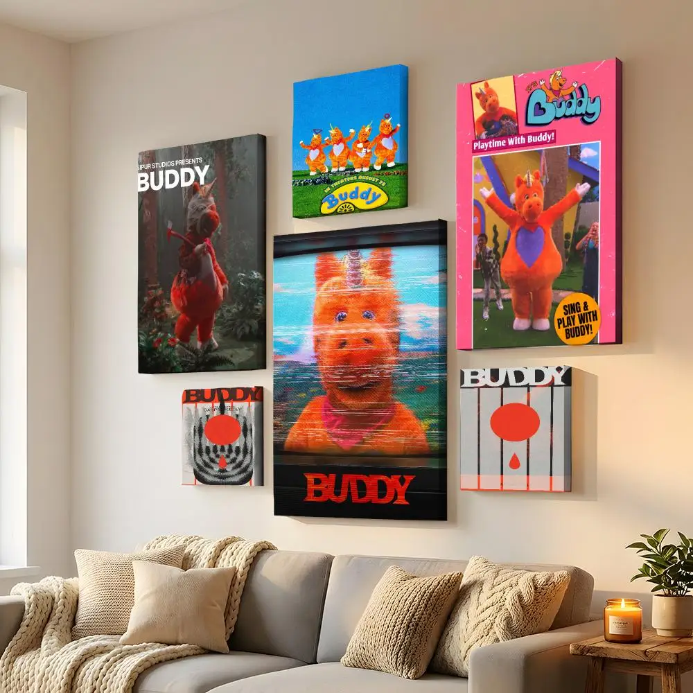 Horror Movie B-Buddy Framed Wall Painting HD Canvas Wall Art | Optional Framed/Unframed | Modern Entryway Home Decor