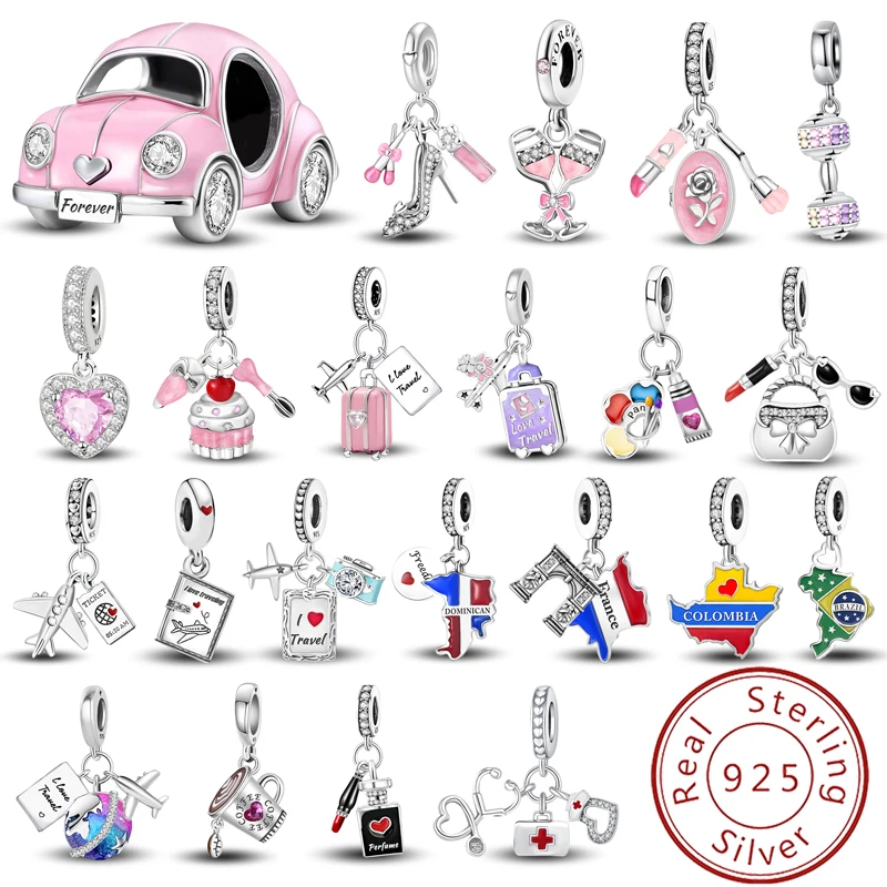 

Баннер из стерлингового серебра 925 пробы, самолет, глобальные путешествия, подвески, бусины, браслет «сделай сам», изготовление браслетов, подарок высокого качества, ювелирные изделия