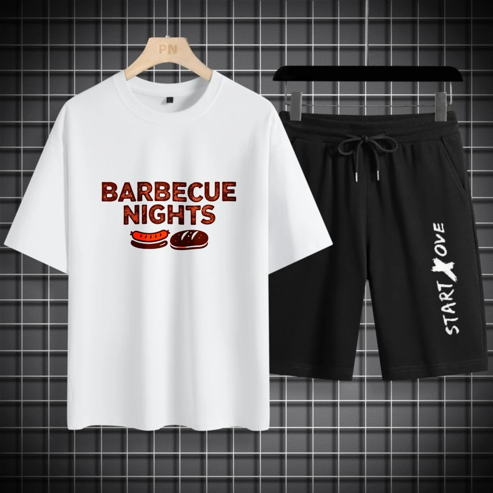 

Мужские футболки, комплекты, модный летний спортивный костюм, полиэстер, футбол, дышащие новые мужские комплекты, шорты с короткими рукавами